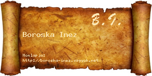 Boroska Inez névjegykártya
